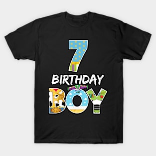 Toy Funny 7th Birthday Story B-day Gift For Boys Kids T-Shirt